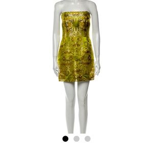 Vintage strapless silk mini dress